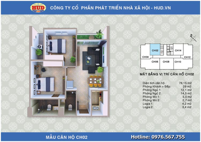 Chung cư A1CT2 Tây Nam Linh Đàm Mau-can-ho-CH02-1