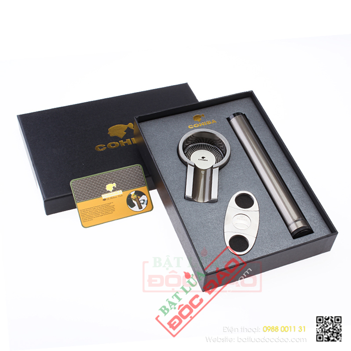 Gạt tàn xì gà, ống đựng xì gà, dao cắt xì gà Cohiba T301 (free ship toàn quốc) 1451909616-set-gat-tan-xi-ga-ong-dung-xi-ga-dao-cat-xi-ga-cohiba-hb-t301-1