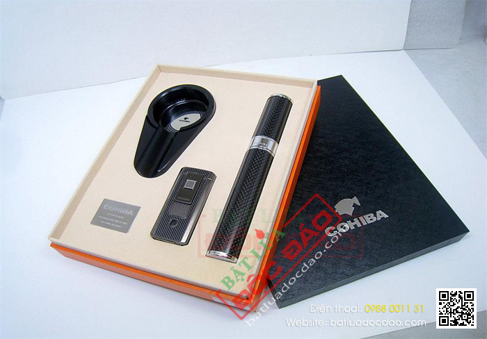 Địa chỉ bán set bật lửa, dao cắt, gạt tàn cigar T307 Cohiba chính hãng 1451914505-set-gat-tan-xi-ga-ong-dung-xi-ga-bat-lua-hut-xi-ga-cohiba-hb-t307-01