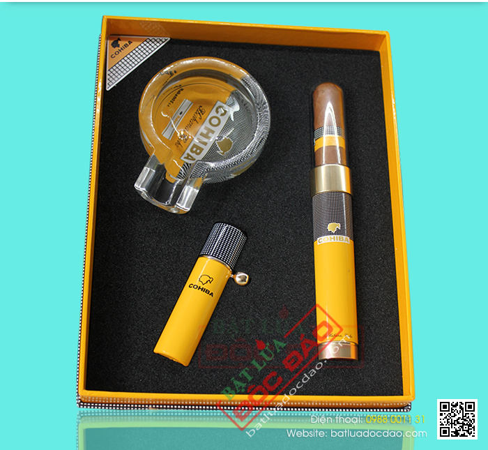 Phụ kiện xì gà 3 món gạt tàn, bật lửa và ống đựng Cohiba giá rẻ 1463454544-set-bat-lua-kho-hut-xi-ga-cigar-gat-tan-xi-ga-cigar-ong-dung-xi-ga-cigar-phu-kien-xi-ga-cigar-cohiba-t17-4