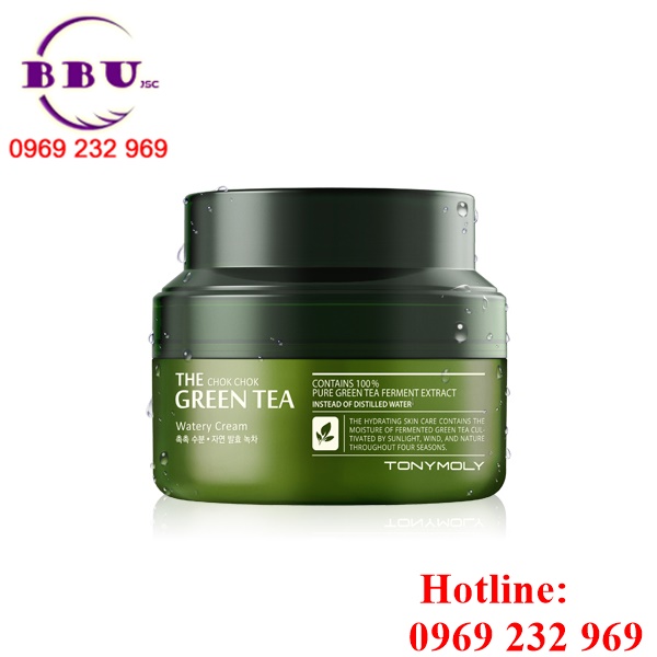 Nước hoa, mỹ phẩm:  Tony_Moly_The_Chok_Chok_Green_Tea_Watery_Cream