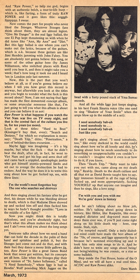 March 1973 Creem "Raw Power" review Rp2