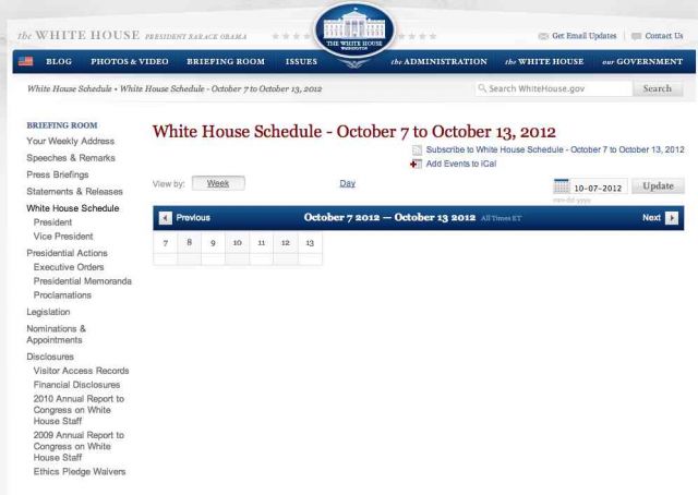 Why is the White House Schedule Empty? Wh2