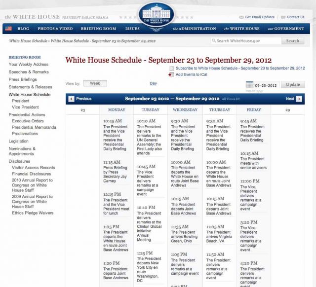 Why is the White House Schedule Empty? Wh4