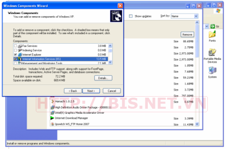 Cách cài IIS nè Img5