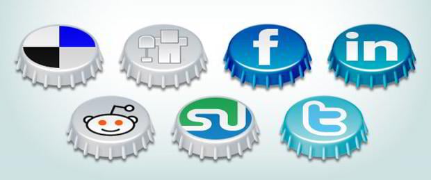 [Download] 65 Pacotes de icones gratuitos de Redes Sociais Beer-Cap-Social-Icons