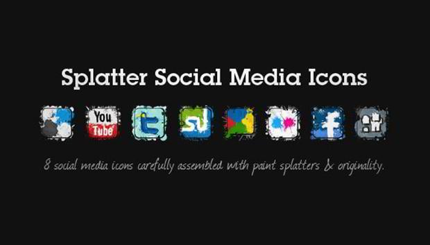 [Download] 65 Pacotes de icones gratuitos de Redes Sociais Splatter-Social-Media-Icons