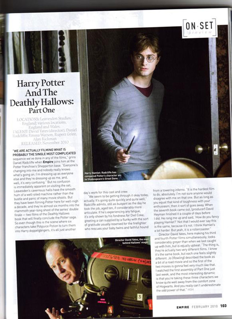 Daniel Radcliffe:"Los 7 potters es la escena mas complicada que hemos filmado" Empiredhonset