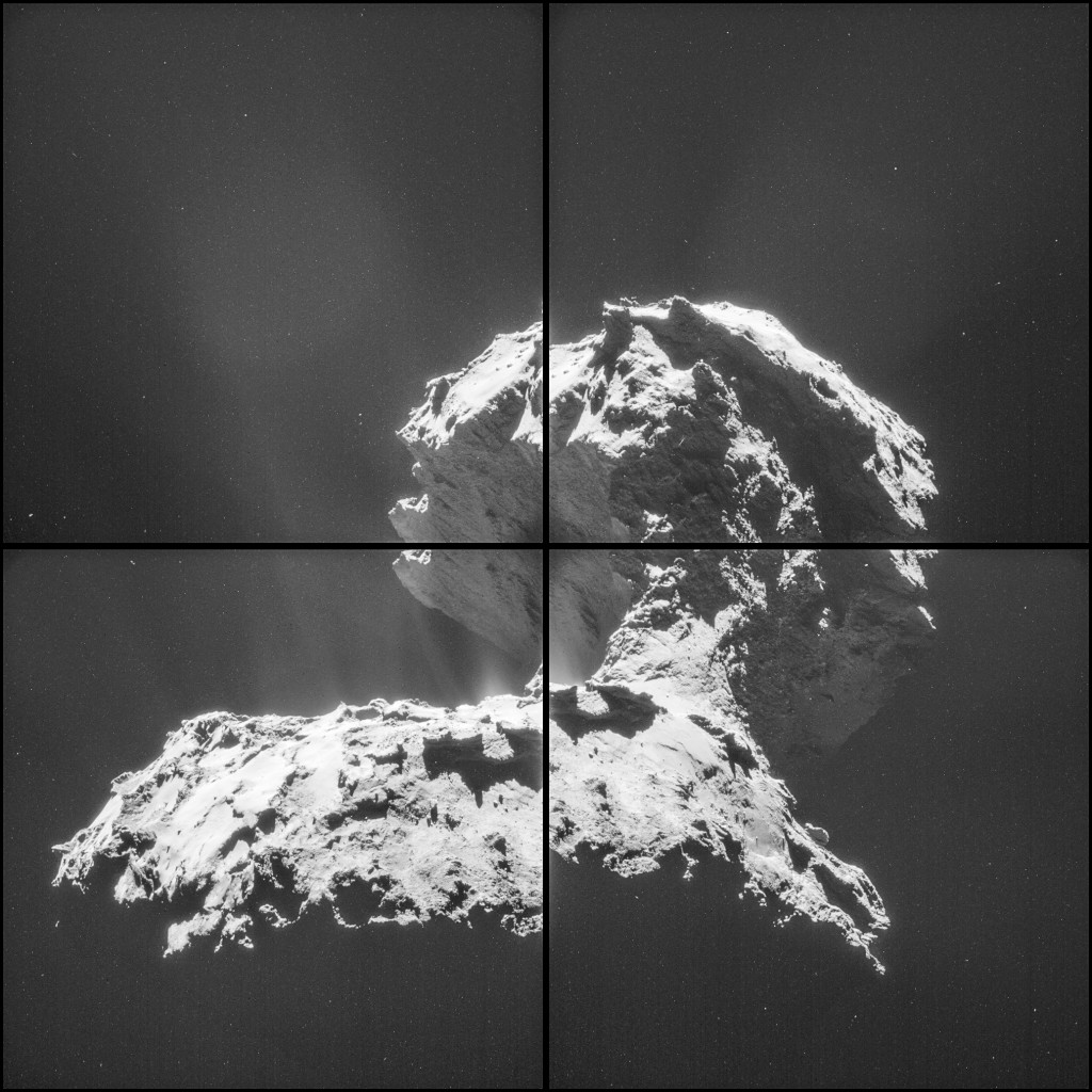 Las mejores imágenes de la misión de la Sonda Rosetta al cometa 67P ESA_Rosetta_NAVCAM_141126_montage_hi-1024x1024