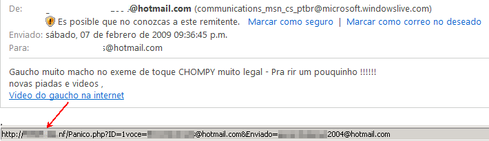 Malware a travs de spam simula ser de Windows Live Messenger Bad_mail