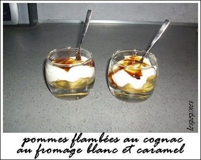 recette de pommes flambées au fromage blanc  85348080