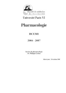 ===Cours de Pharmacologie Générale=== Pharmaco
