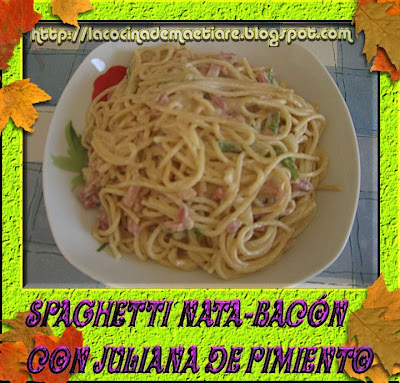 spaghetti nata-bacón con juliana de pimiento CIMG2568