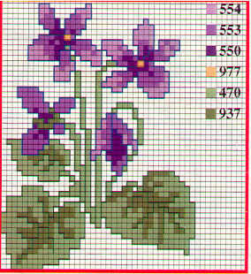 şemalı kanaviçe örnekleri Violetas