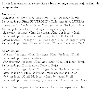 Invitación a Fecha Final del 1er Campeonato Sancarleño Premios