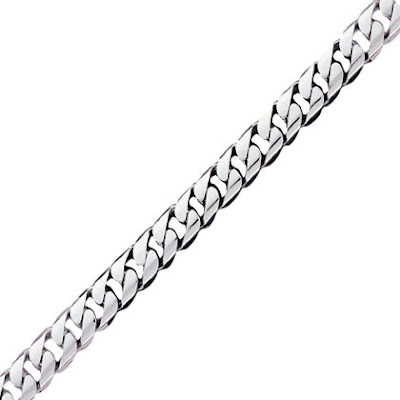 Juicio sobre un hombre que porta un collar. White-gold-curb-bracelet