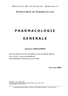 ===Cours de Pharmacologie Générale=== Pharmacologie