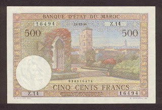 نقود مغربية  4 MoroccoP46-500Francs-1956-donatedth_f