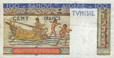 La monnaie (les billets) tunisienne à travers le temps TunisiaP24-100Francs-1947-donatedowl_b