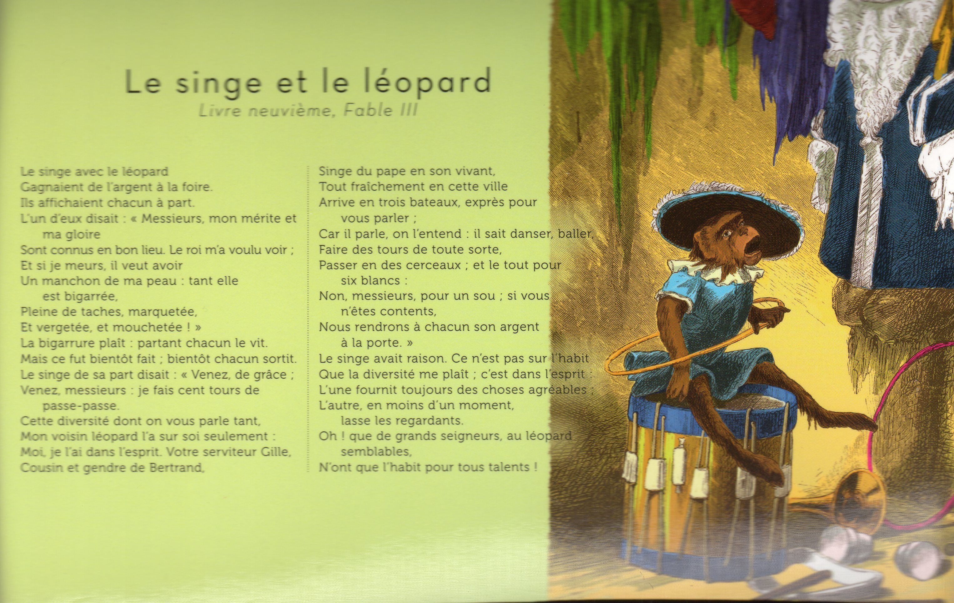 Jean - "Le singe et le léopard" Jean de La Fontaine/"Le tribunal des animaux" Christian Collin Eaa8f3ab