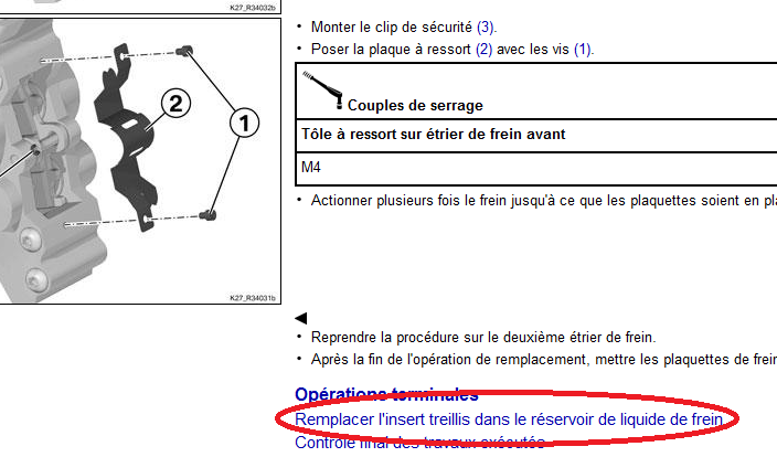 demande d'info sur les rappel pour k1300r 2012 Frein