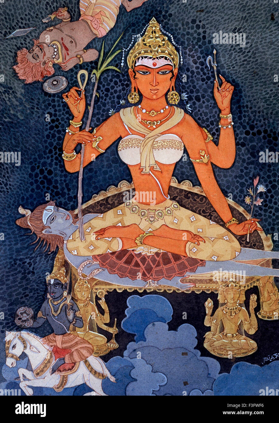 s.rajam's depiction of shakti (kali) Hinduism-hindu-art-himalayan-academy-religion-spirituality-artist-F3FWF6