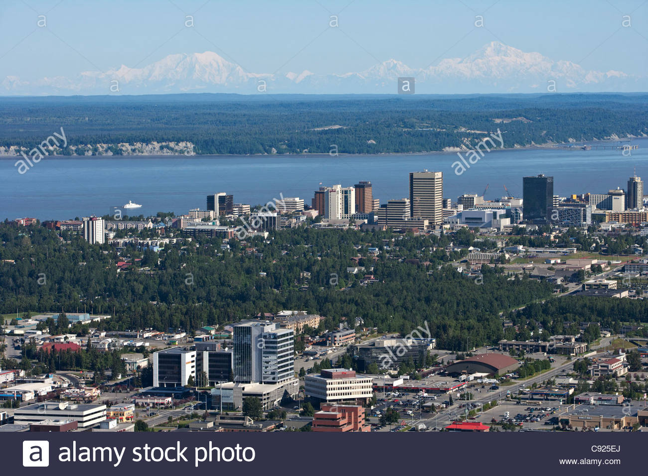 Flat Earth Image Proofs   Aerial-views-of-anchorage-with-mount-mckinley-mt-hunter-and-mt-foraker-C925EJ