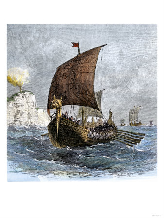 Jeu : les unes dans les autres ... - Page 14 Danish-viking-ship-raven-at-sea