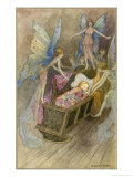 رسومات رهيبه Warwick-goble-fairies-around-a-babys-cot