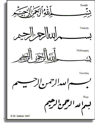 المقمات الموسيقية أو الطبوع Cursive