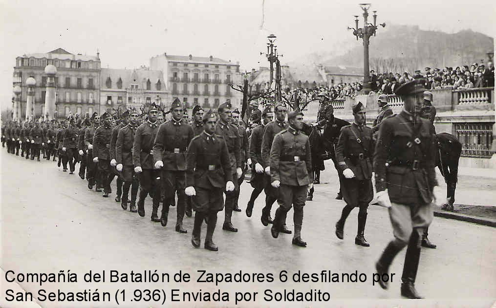 Ejército Español foto de en blanco y negro // صور الجيش الاسبانى قديمة ابيض و اسود 07-COMPANIA%20DEL%20ZAPADORES%20%206%20DESFILANDO%20POR%20SAN%20SEBASTIAN(1936)