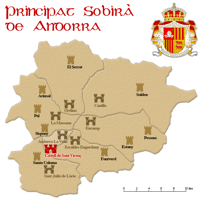 Principado de Andorra (Corona de Aragon) Carte