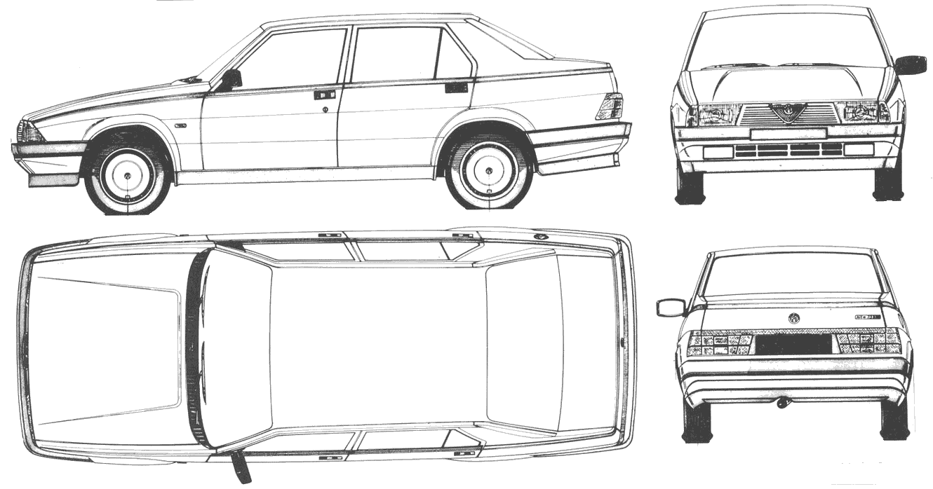 Dessins techniques Alfa-romeo-75-2