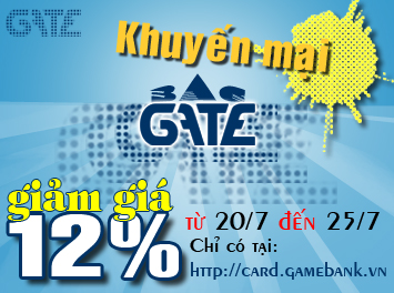 Mua bạc gate chiết khấu 12% trong 5 ngày tại Gamebank Bacgate1