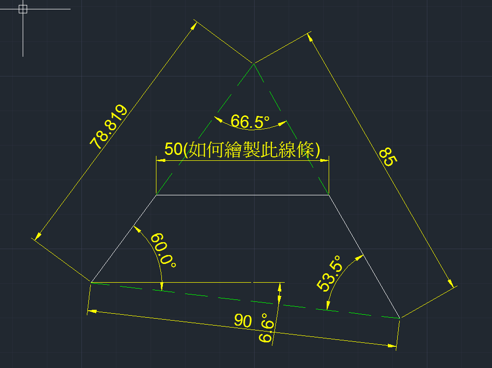 [討論] 三角形內畫出一個尺寸50的水平線 MWSnap271