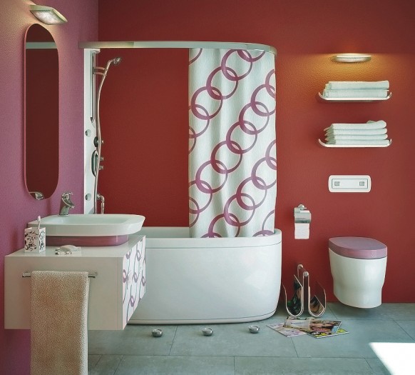 ديكورات حمام 3D-imaging-modern-pink-red-bathroom-582x525