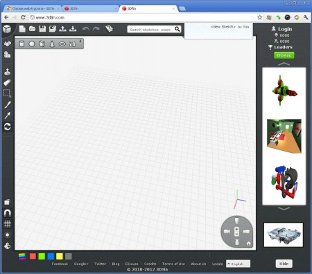 موقع 3D Tin للتصميم الثلاثي الأبعاد مجاناً  3DTin-default-window-450x396