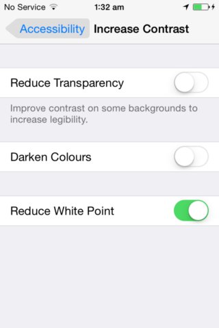 Exhaustive list of New Features, Improvements, Refinements and Bug fixes in iOS 7.1 Reduce-white-point-ios-7