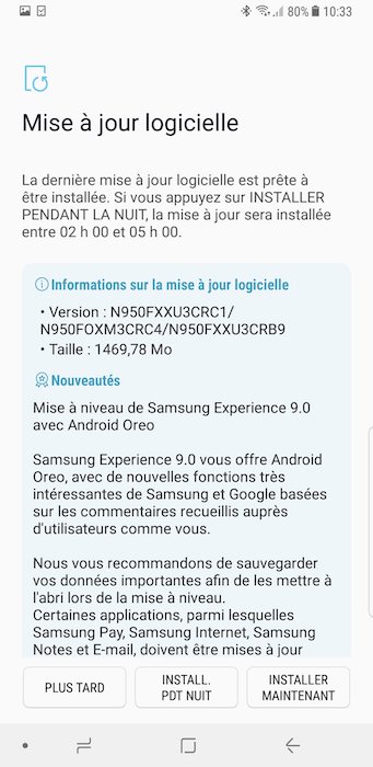 INFORMATION SUR OREO POUR LE SM-N950F/FD Galaxy-Note-8-Android-Oreo-Disponible
