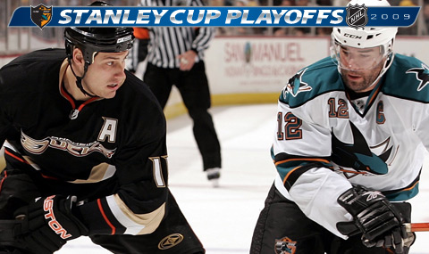 [WEST QF]Sharks(#1) vs Ducks(#8)[2-4] Marleau-getzlaf-nhl-home-2009