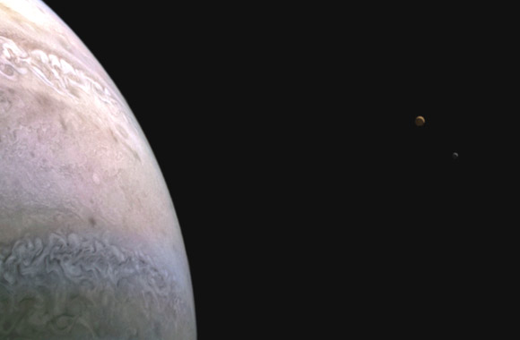 Juno Spots Jupiter and Two Jovian Moons Image_10640-Jupiter-Io-Europa
