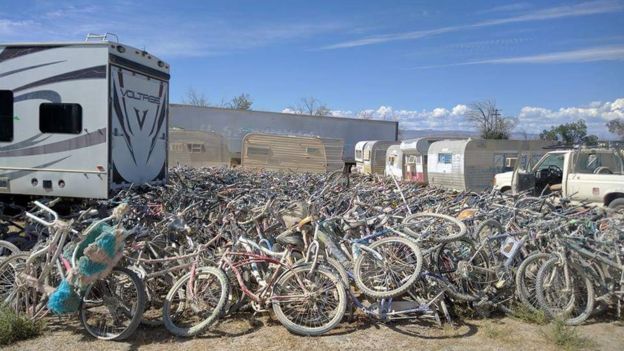 5,000 Bicycles Left At Burning Man To Be Refurbished For Citizens In Hurricane-Ravaged Areas Bicycles-burning-man-Puerto-Rico-2