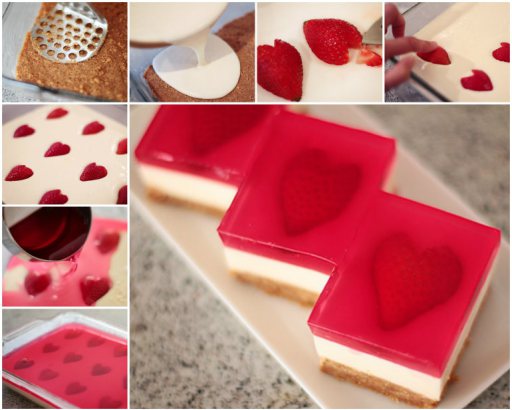 Cheescake corações em pedaços Strawberry-Jelly-Hearts-Recipe-WONDERFUL-DIY