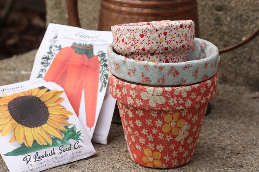 Want To Decorate Your Flower Pots? Try These Ideas! Fabric-Flower-Pots