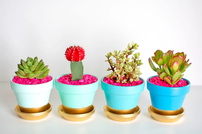 Want To Decorate Your Flower Pots? Try These Ideas! Gold-dip