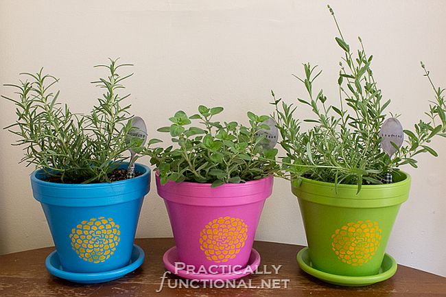 Want To Decorate Your Flower Pots? Try These Ideas! Stenciled-Pots