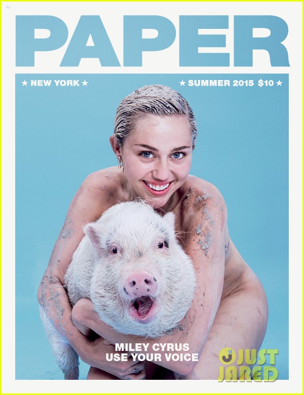 La cochina de Miley Cyrus posa para PAPER MAGAZINE. Miley-cyrus-naked-pig-paper-magazine