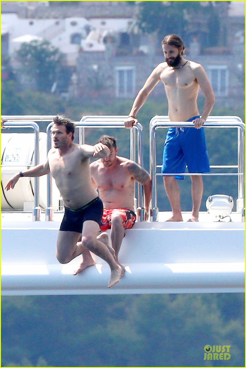 Jared Leto. Jared-leto-makes-a-big-splash-by-going-shirtless-17