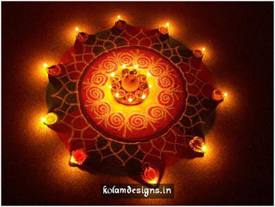 தீபாவளி கோலங்கள்  Diya-Rangoli