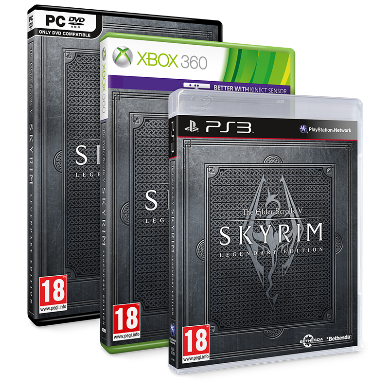 Skyrim Legendary Edition. Coleccion completa de Skyrim TESVLEG_ALLPLAT_3D_pack_PEGI